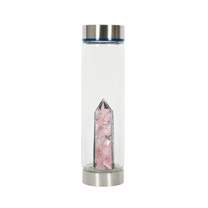 harmony glass - rose quartz and rock crystal