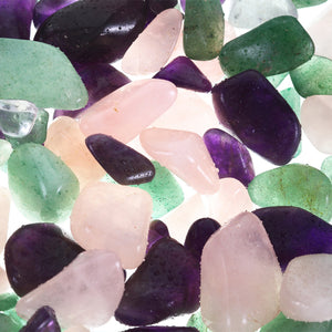 glow Tritan - amethyst, rose quartz and green aventurine